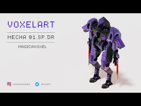 Voxel Art - Mecha 01SPDR - Magicavoxel Timelapse