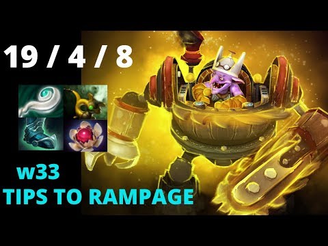 w33 timbersaw solo mid road to RAMPAGE full gameplay Dota2 TV