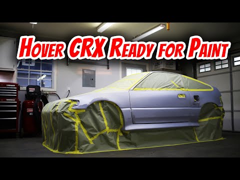 1989 CRX Rescue Part 18 - Masking a Car For Paint
