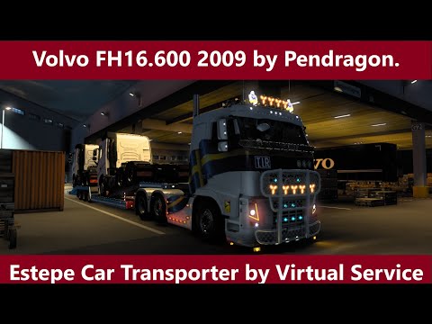 ETS2 (1.46). Volvo FH16.600 Sleeper. Estepe Car Transporter Trailer. Göteborg - Magdebourg.