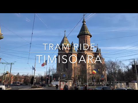 Tram Ride in Timisoara - Central Timisoara - Centrul Timisoarei - Catedrala Mitropolitana -
