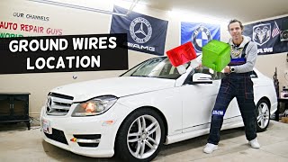 Ground Wires Location MERCEDES W204 C250 C300 C180 C200 C220 C280 C320 C350 CDI BLUETEC