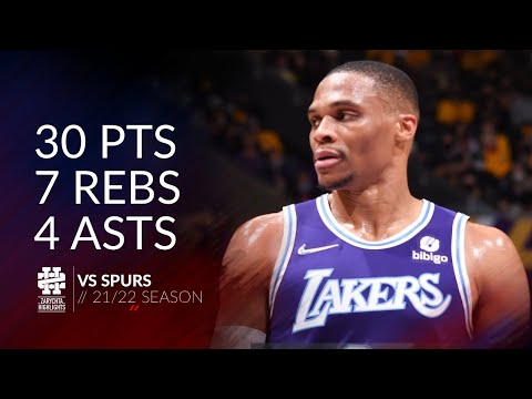 Russell Westbrook 30 pts 7 rebs 4 asts vs Spurs 21/22 season