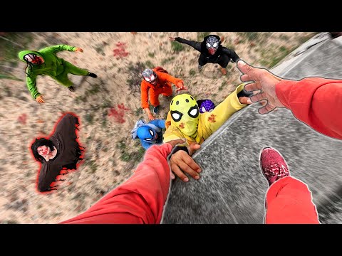 8 Spider-Man Team Escape From ZOMBIE SERBIAN Dancing Lady in Abandoned Castles ( Rescue Scary POV )