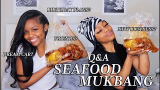 SEAFOOD MUKBANG + UPDATED Q&A! FT. TAYLORLONDON | new business, cars, clout chasers, friends, & more