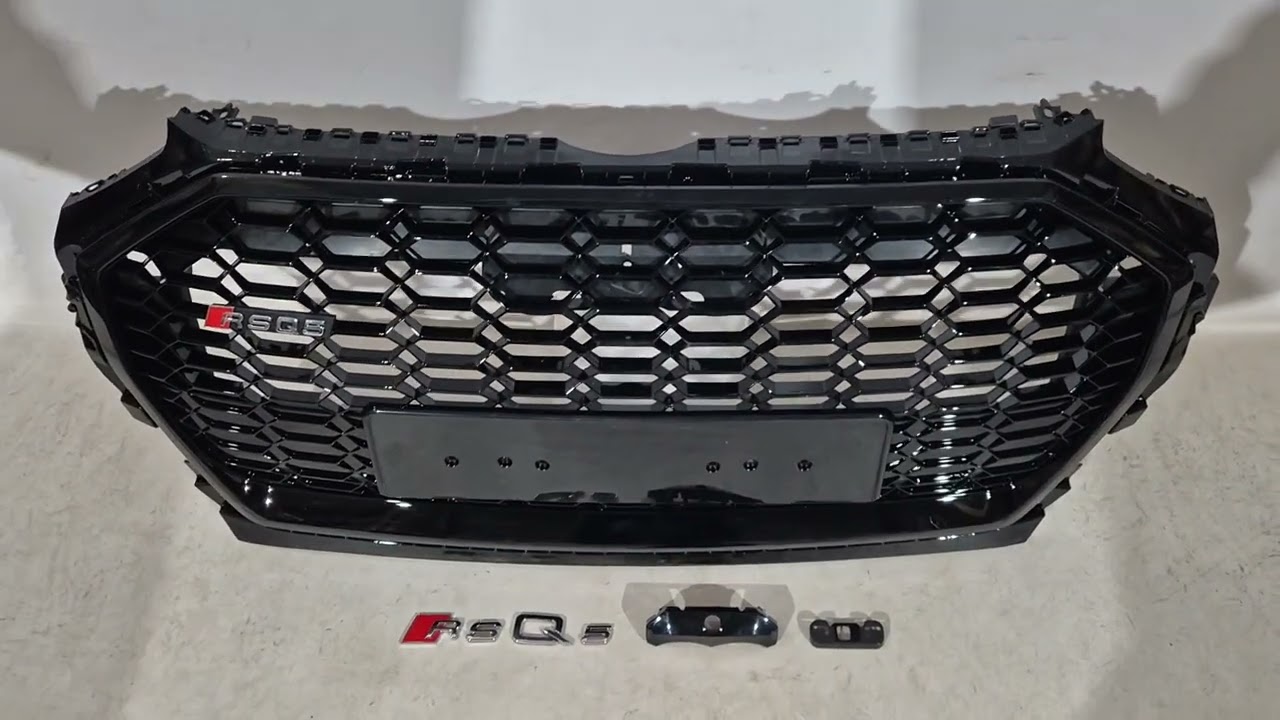 Audi Q5 2017-2025 гг. Передняя решетка RSQ-Style (2020-2025, черная) Video 1