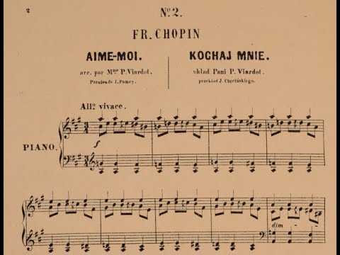 Chopin/Viardot - Aime-moi/Kochaj mnie (Mazurka op.33 no.2) - Marcella Sembrich-Kochańska (1907)