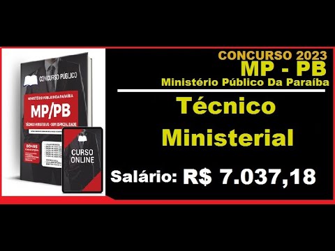Apostila Concurso MP PB 2023 Técnico Ministerial, sem especialidade, Ministério Público Da Paraíba