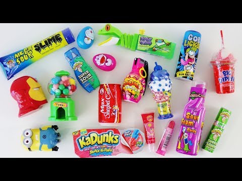 Mixing crazy candy, candy dispensers, mixing candy slime
