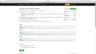 YouTube video 'Can Convert String in K Moves | Leetcode 1540'