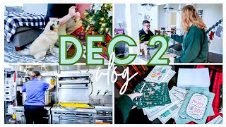 DEC 2 VLOG | my realistic life, david's tea advent calendar, christmas cards + working again