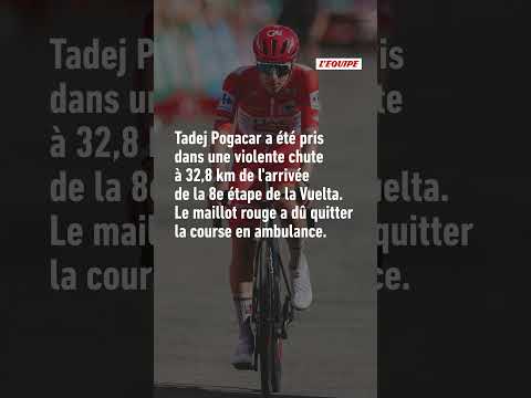 🤕 Tadej Pogacar quitte la Vuelta en ambulance après une énorme chute sur la 8e étape #poğaçar