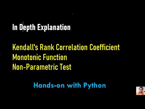 Kendall's Rank Correlation Coefficient for Feature Selection | Tutorial 6