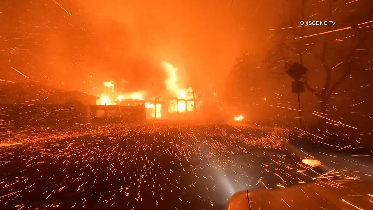 Houses Collapsing Entire Neighborhood On Fire