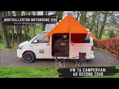VW T6 campervan 60 second tour by Northallerton Motorhome Hire.