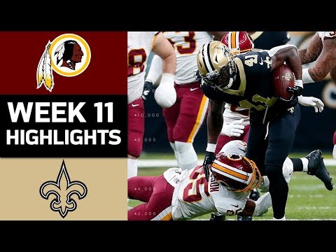 Redskins vs. Saints | NFL Week 11 Game Highlights