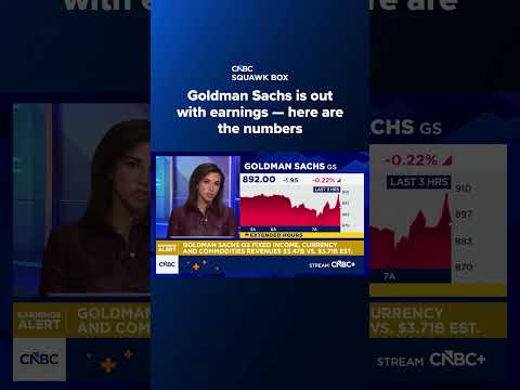Goldman Sachs is out with earnings — here are the numbers