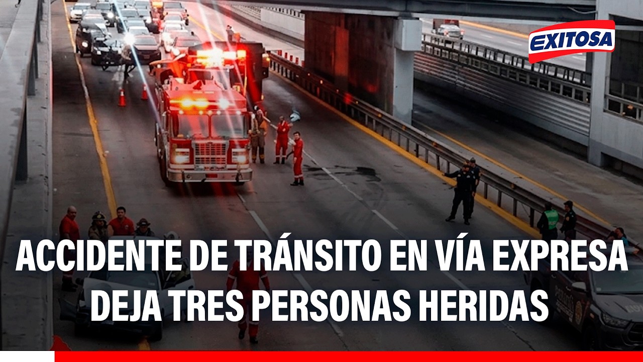🔴🔵 Auto choca contra miniván en Vía Expresa sentido al norte