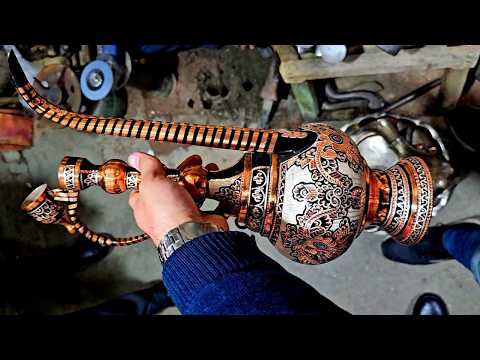 From Crushed to Flawless ✨ Restoring a Damaged Silver-Inlaid Copper Ewer