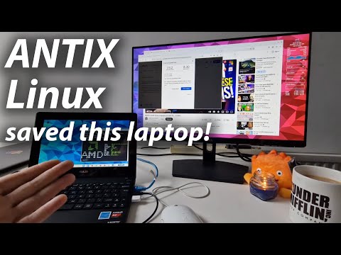 AntiX LINUX (almost) SAVED this slow laptop! I am impressed! #lightweight