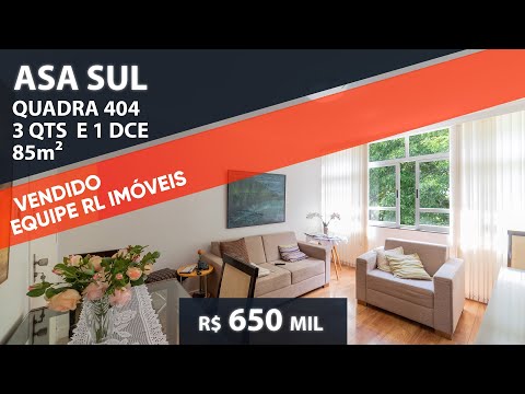 APARTAMENTO 3 QUARTOS 85m² 404 SUL - R$ 650 MIL - RL IMÓVEIS