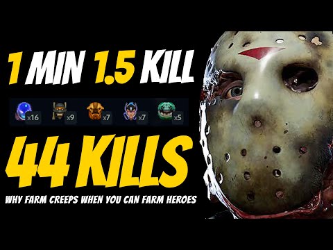 Pudge 44 Kills -- 1 Min 1.5 Kill -- Farm Heroes Instead Of Creeps | Pudge Official
