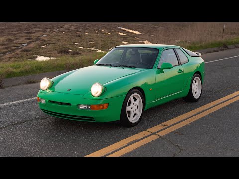 Signal Green RoW 1993 Porsche 968 slicktop cold start, walk around, test drive