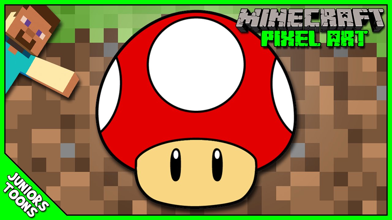 MINECRAFT PIXEL ART | MUSHROOM From SUPER MARIO BROS Speed Art Tutorial #MarioBros #PixelArt