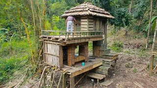 Download lagu Father and Son Build Incredible OFF-GRID Shelters Through Rain in the Forest | by @survivalliar mp3