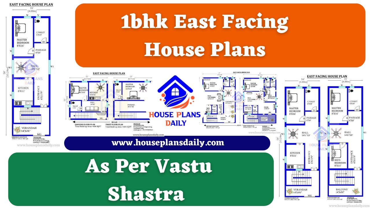 1bhk East Facing House Plans As per Vastu Shastra