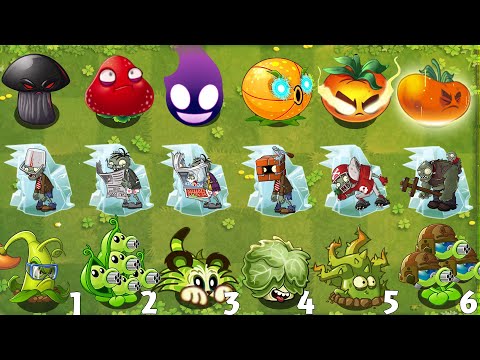 PvZ 2 Challenge - All PEA & Other Plants VS Frozen Team Modern Day Zombie - Who's Best ？