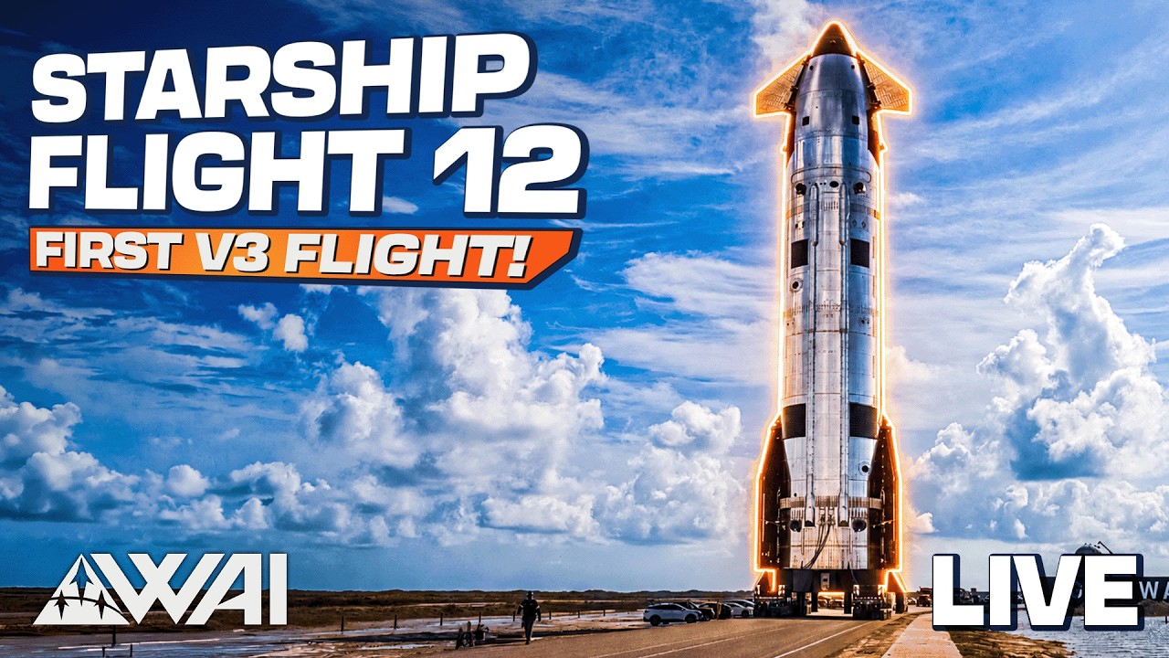 LIVE: SpaceX Starship Flight 12 from Starbase, TX - The FIRST Flight of Version 3!