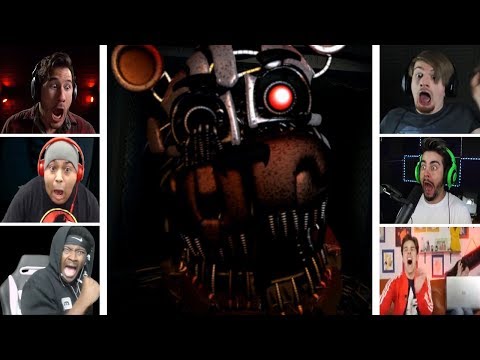 Let's Players Reaction To Molten Freddy Jumpscare | Fnaf 6 (Freddy Fazbear's Pizzeria Simulator)