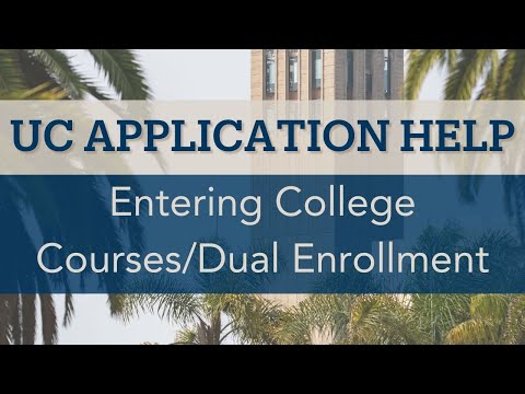Part of a video titled UC Application Tutorial: Entering College Courses/Dual Enrollment