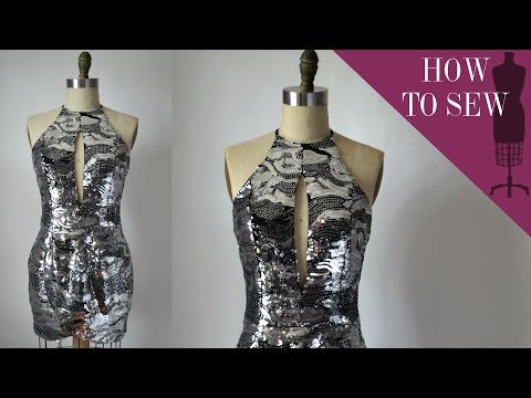 How To Sew A Sequin Halter Tulip Mini Dress