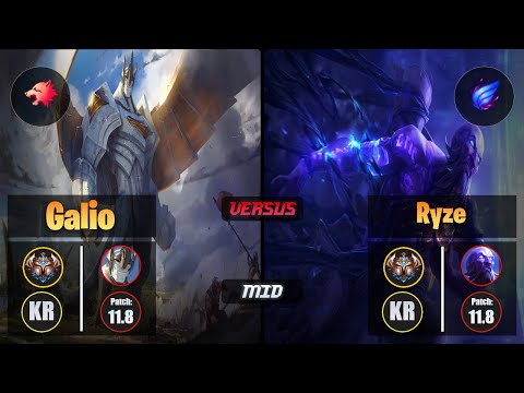 Challenger GALIO [Predator] (Mid) VS  RYZE - Challenger KR Patch 11.8