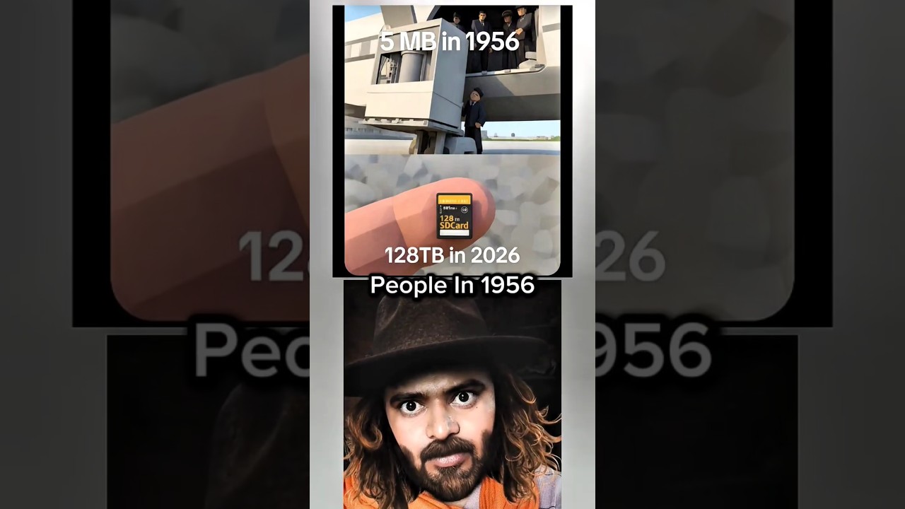 5 MB in 1956 vs 128 TB in 2026 🤯💾 #shorts