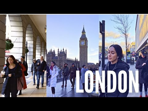 Relaxing London Walking Tour with Music | Walking London 4K HDR