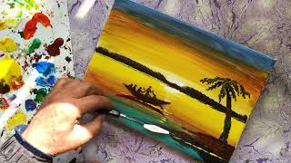 How to Paint a Beautiful Sunset | Step-by-Step Acrylic Tutorial"