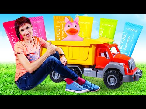 Машинки и Маша Капуки - Песочница и Уточка Единорог! Видео с игрушками для детей