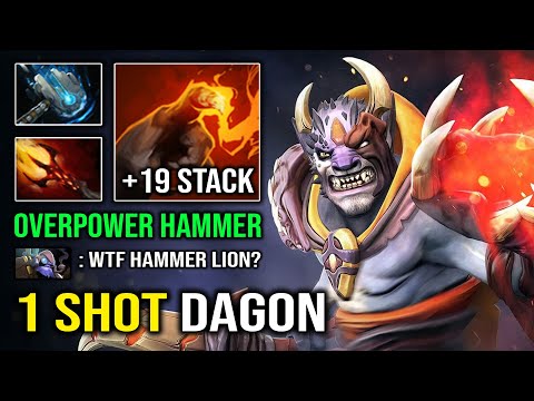 WTF 1st Item Hammer Lion 100% Deleted Tinker From Mid with 1 Shot Dagon +19 Finger Stack Dota 2