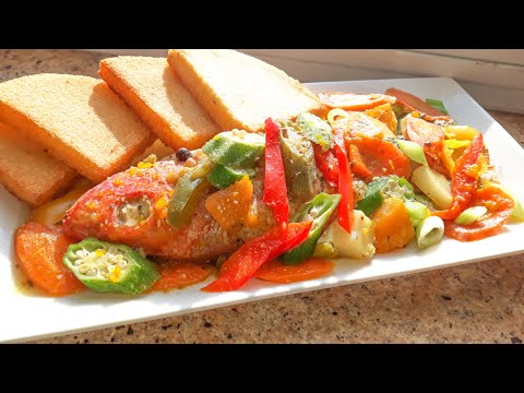 Jamaican Steamed Fish And Okra With Bammy In The Oven