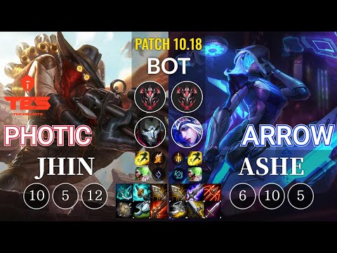 TES Photic Jhin vs Arrow Ashe Bot - KR Patch 10.18