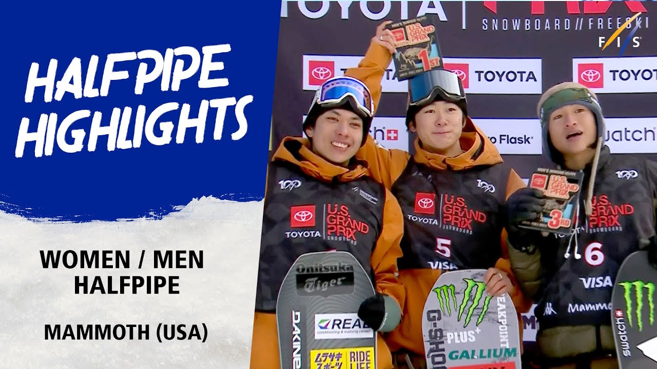 Ono, Totsuka wave the Japanese flag in Mammoth | FIS Snowboard World Cup 23-24