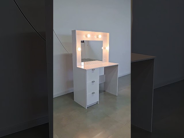 Penteadeira Luna 3 Gavetas com Espelho Branco - Panorama Móveis