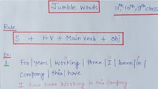REARRANGE / JUMBLE WORDS FOR 11th ,10th,9th class
