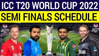 ICC T20 World Cup 2022 | Semi Finals Schedule & Time Table | Pak vs Nz | Ind vs Eng |Cricket With Mz