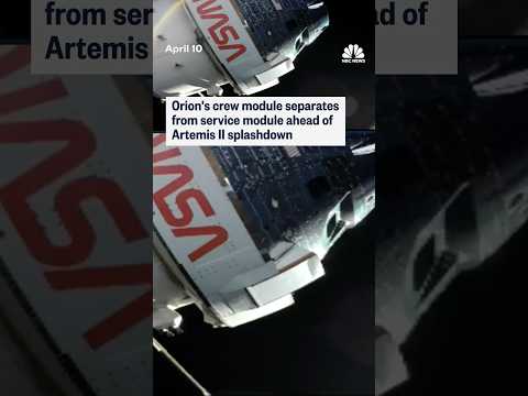Orion's crew module separates from service module ahead of Artemis II splashdown
