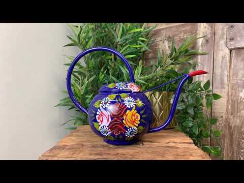 Narrowboat Style Blue Watering Can