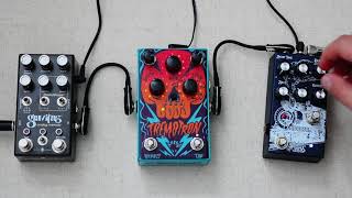 Video thumbnail for Ultimate Tremolo Shootout: Gravitas vs Tremotron vs Conductor V2 by Pedalboard of the Day